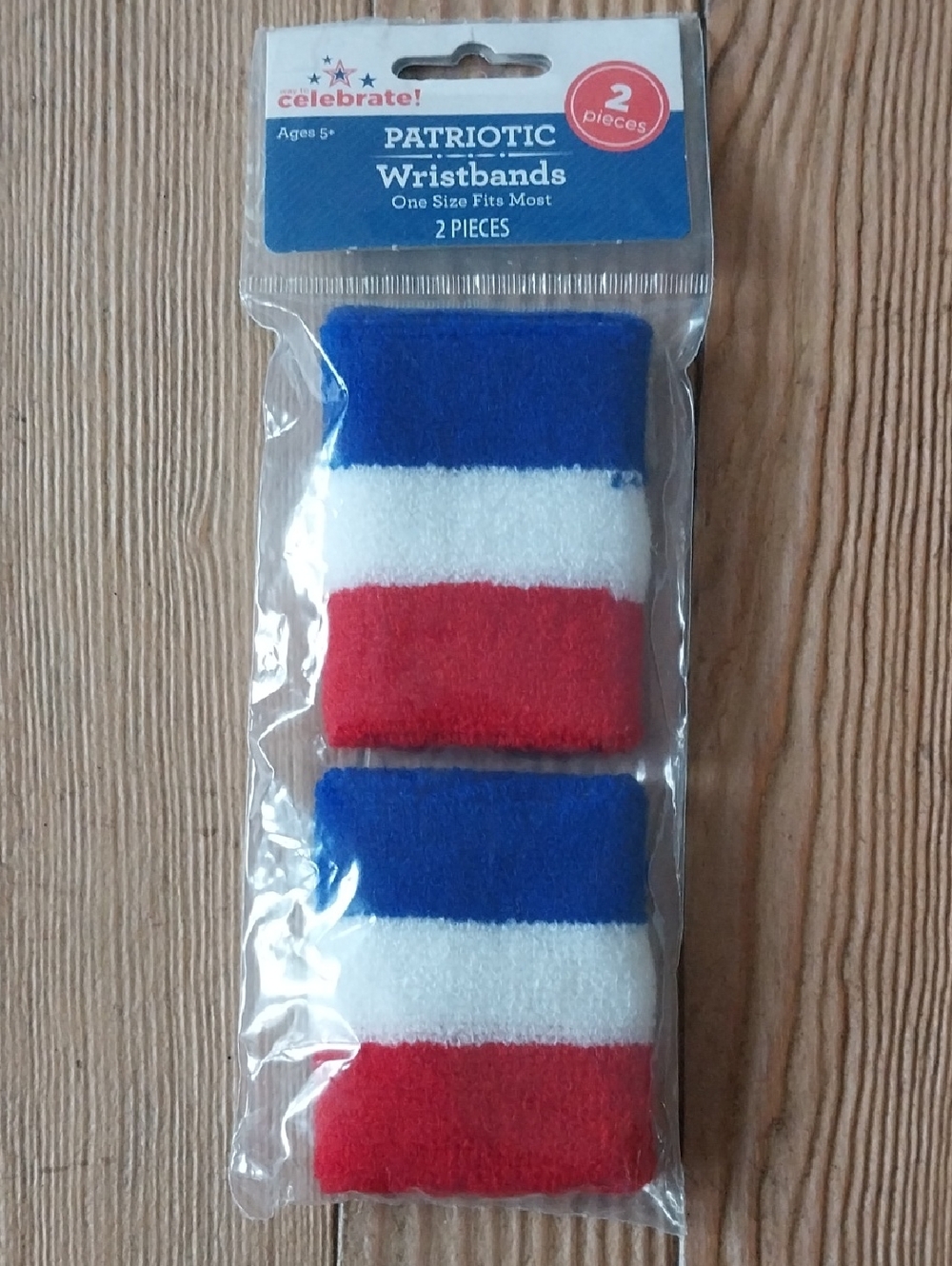 Celebrate! Patriotic Red White Blue Wristbands - 2 Pack